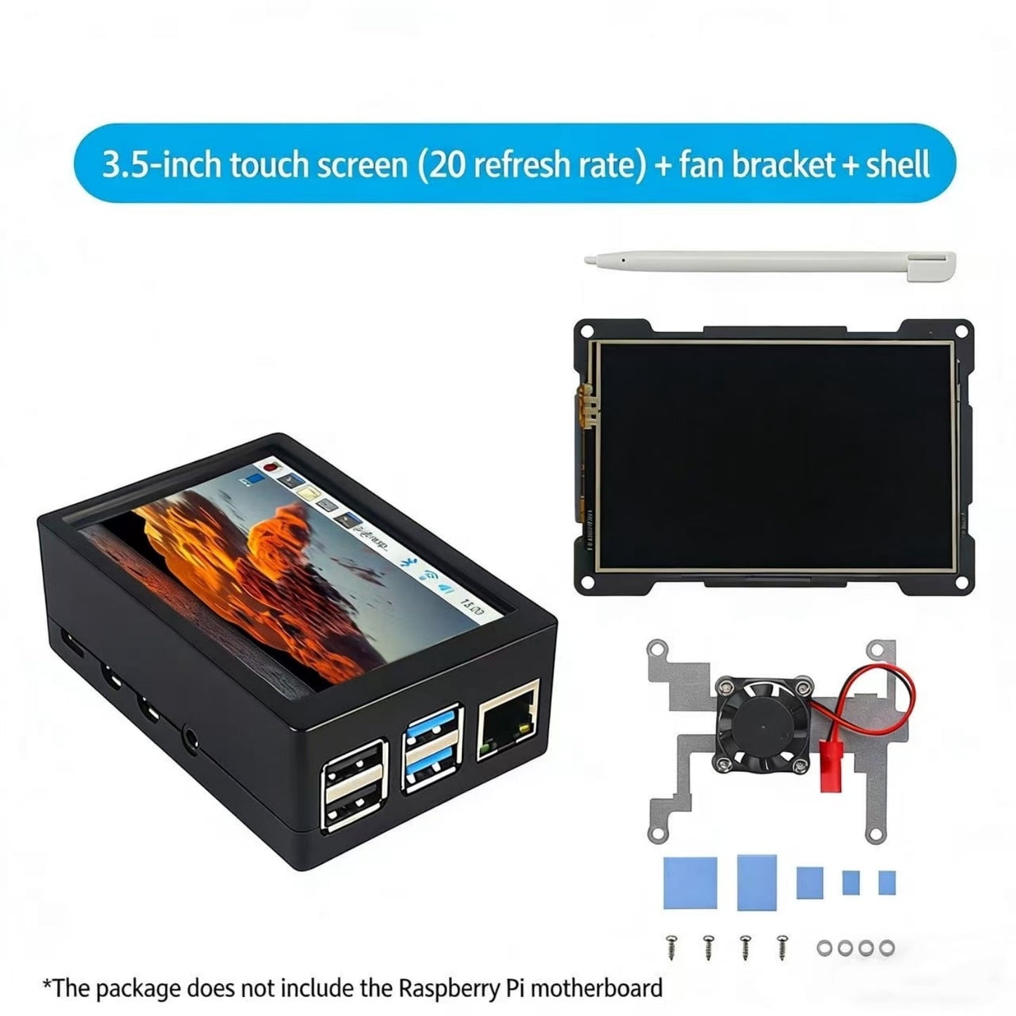 3.5 Inch Touch Screen with Case & Fan for Raspberr