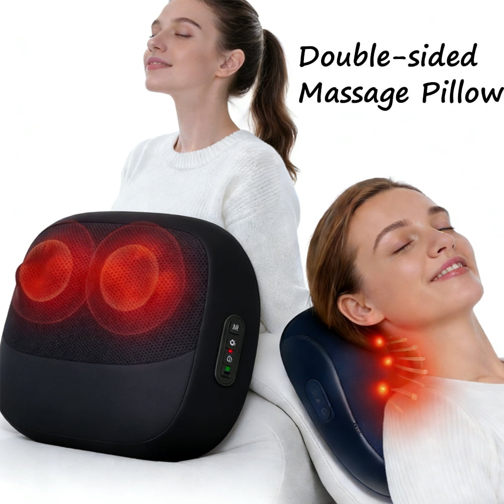 3-in-1 Shiatsu Massage Pillow Back Massager with Dual-Sided Heating, 3 Speed Intensity & 15-Min Auto Shutoff for Home Office Travel - Main Image