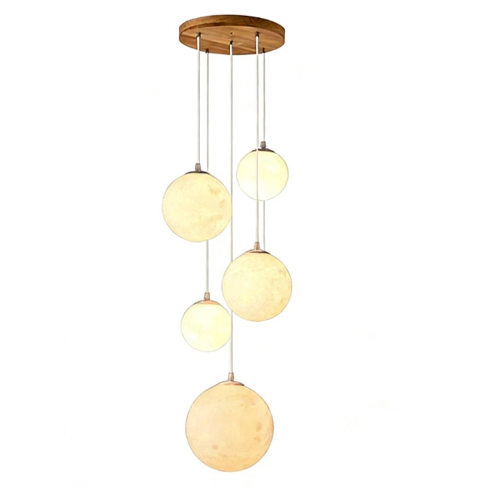 5-Light Globe Cluster Pendant Light, Adjustable Ha