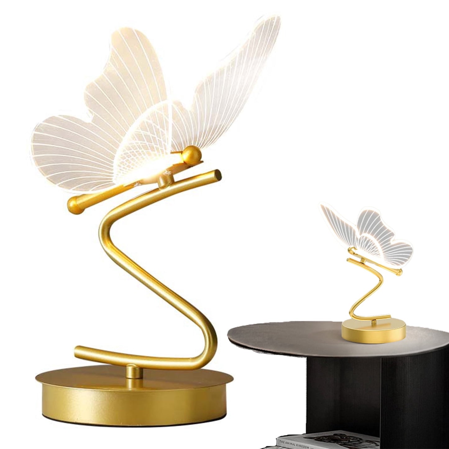 3D Stereo Butterfly Table Lamp, 3-Color Touch Cont