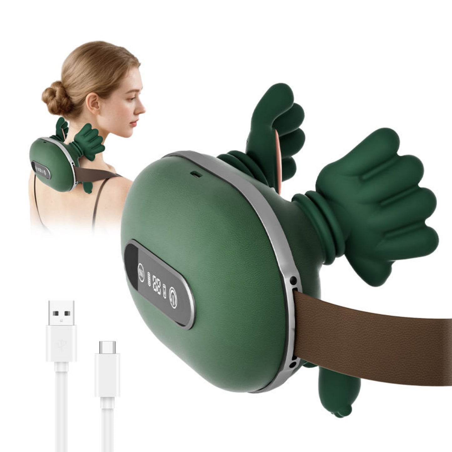 Portable Electric Neck & Shoulder Massager Pillow, Bionic Heated Massage For Pain Relief And Muscle Relax - Main Image