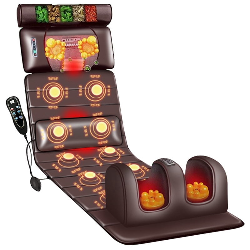 5-in-1 Intelligent Full Body Massage Mat, 9 Kneading Modes, Built-in 10 Vibration Nodes, Equipped with Removable Neck Pillow and Foot Massager, Supporting Zoned and Targeted Massage. - Main Image