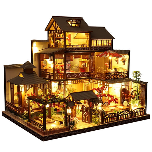 1:24 Japanese Courtyard DIY Wooden Dollhouse Kit w