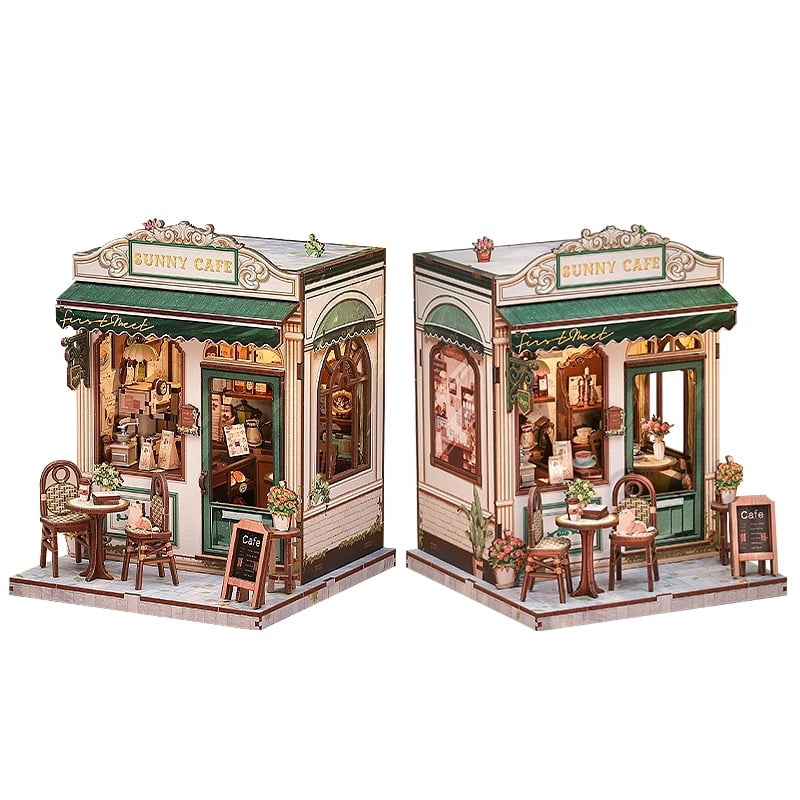 Sunny Cafe Book Nook Kit, 3D Wooden Puzzle DIY Min