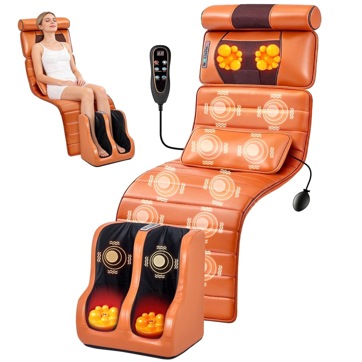 Shiatsu Full Body Massager with Heat, Kneading Bac