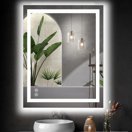 Wall-mounted LED Bathroom Mirror, Anti-Fog, Adjust