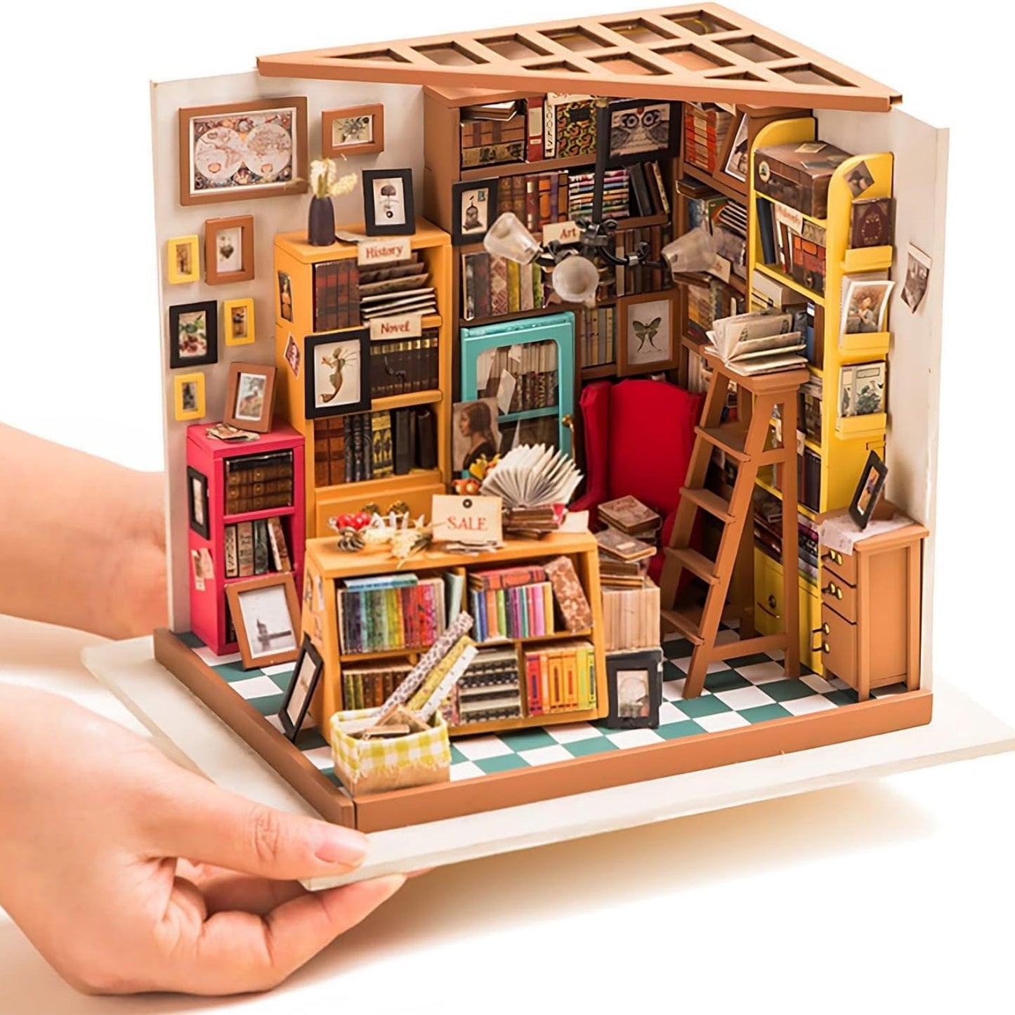 DIY Miniature Dollhouse Kit Bookstore Wooden Model