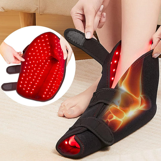 LED Red Light Foot Device Shoe 660nm 850nm with Adjustable Timer & Temperature for Home Muscle Relaxation (Single) - Main Image