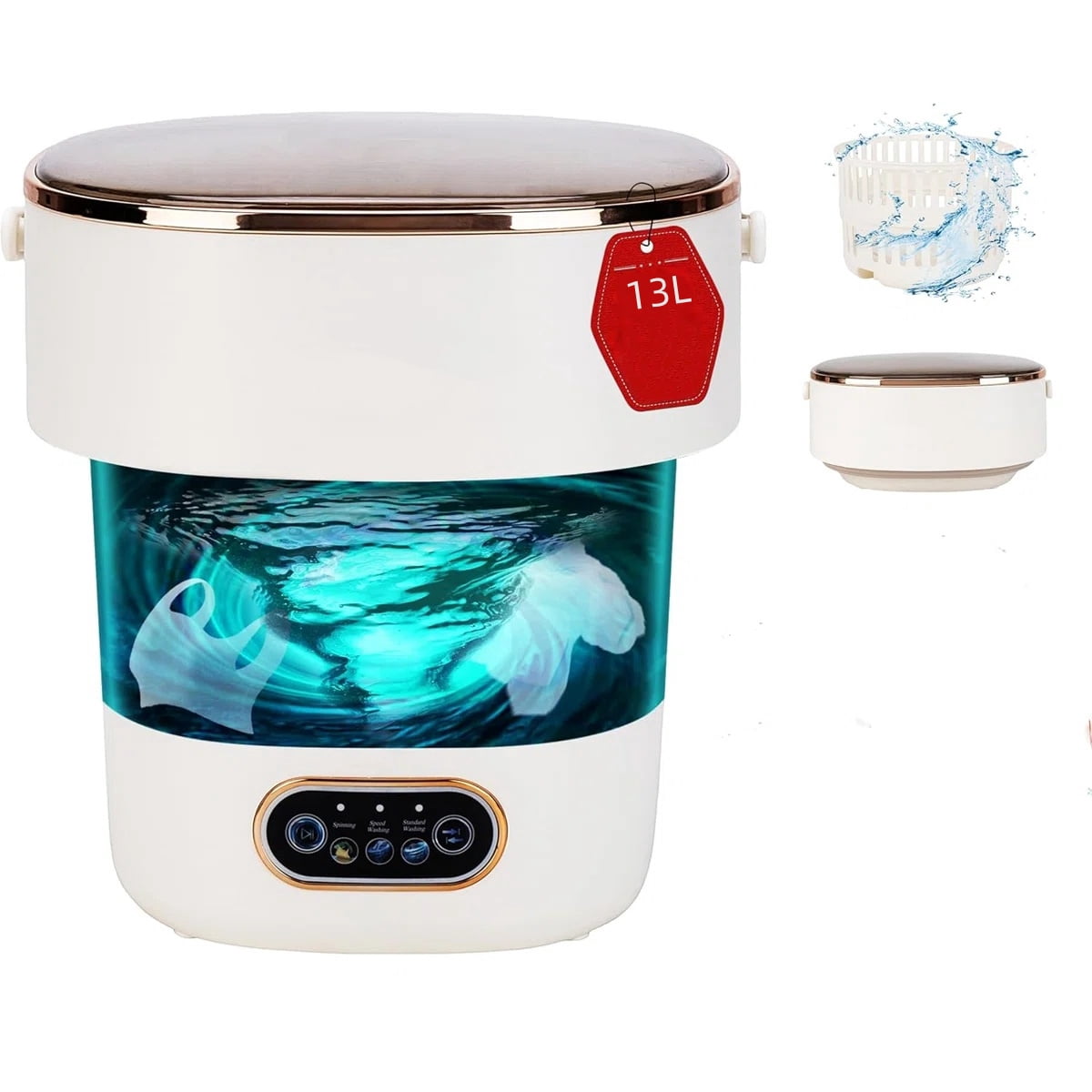 13L Portable Folding Mini Washing Machine with Spi