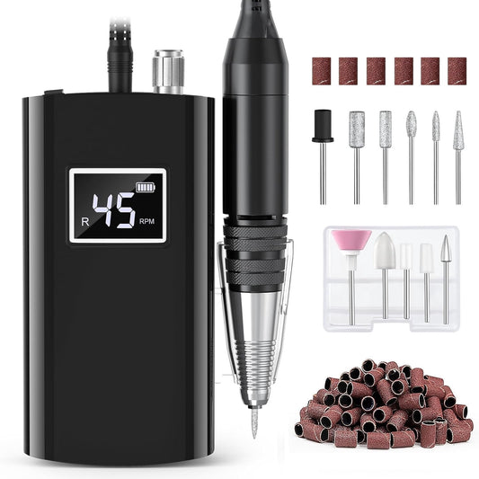 45,000 RPM Portable Electric Nail Drills, LCD Disp
